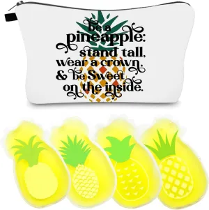 Pineapple Makeup Bag, Travel Bag, Lucky Pineapple Zipper Bag, Birthday And Christmas Decorations, Special Gifts For Ivf (white)