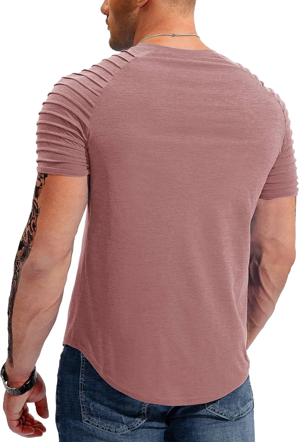 Pinkbomb Men's Muscle T-Shirts Fashion Tee Short Sleeve Athletic Workout Gym Slim Fit T Shirts for Men