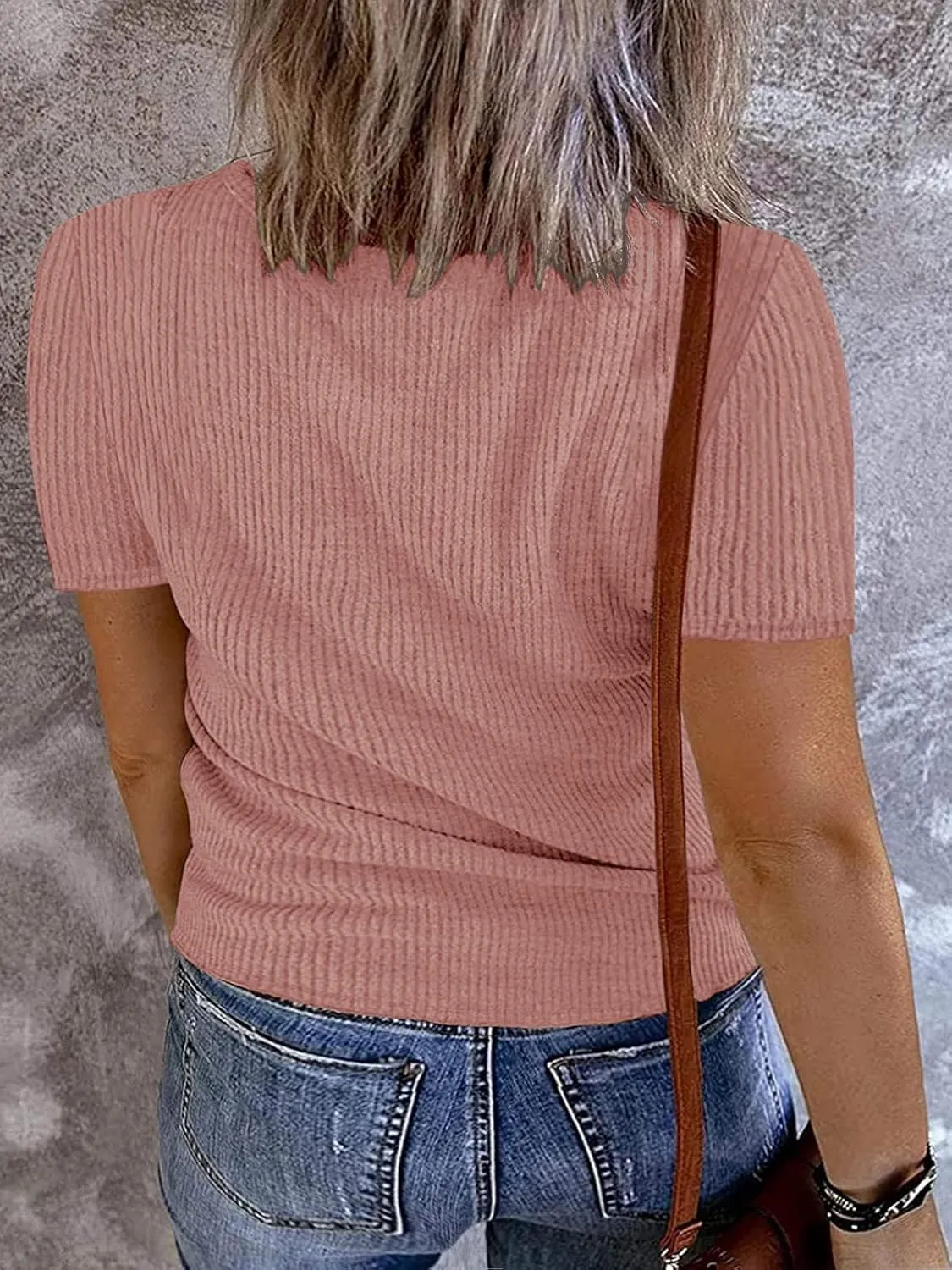 Plus Size V Neck Tank Tops for Women Summer Short Sleeve/Sleeveless Ribbed Button T-Shirts Tops Casual Henley Shirts