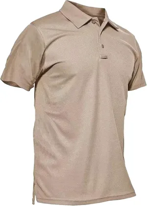Polo Shirt for Men Classic Fit Button Down Workout Tops Moisture Wicking Quick Dry Casual Short Sleeve Golf T-Shirts