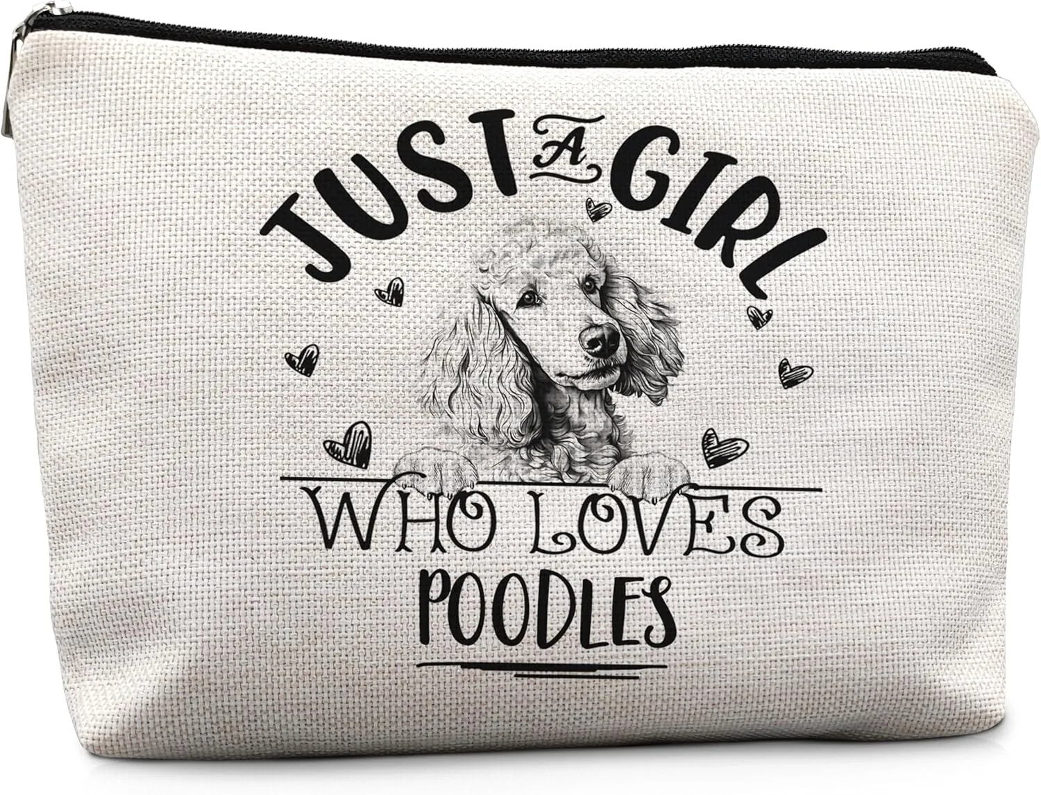 Poodle Dog Makeup Bag, Poodle Gifts for Women, Poodle Mom Gifts, Gifts for Poodle Dog Lovers, Just a Girl Who Loves Poodles Cosmetic Bag Toiletry Bag