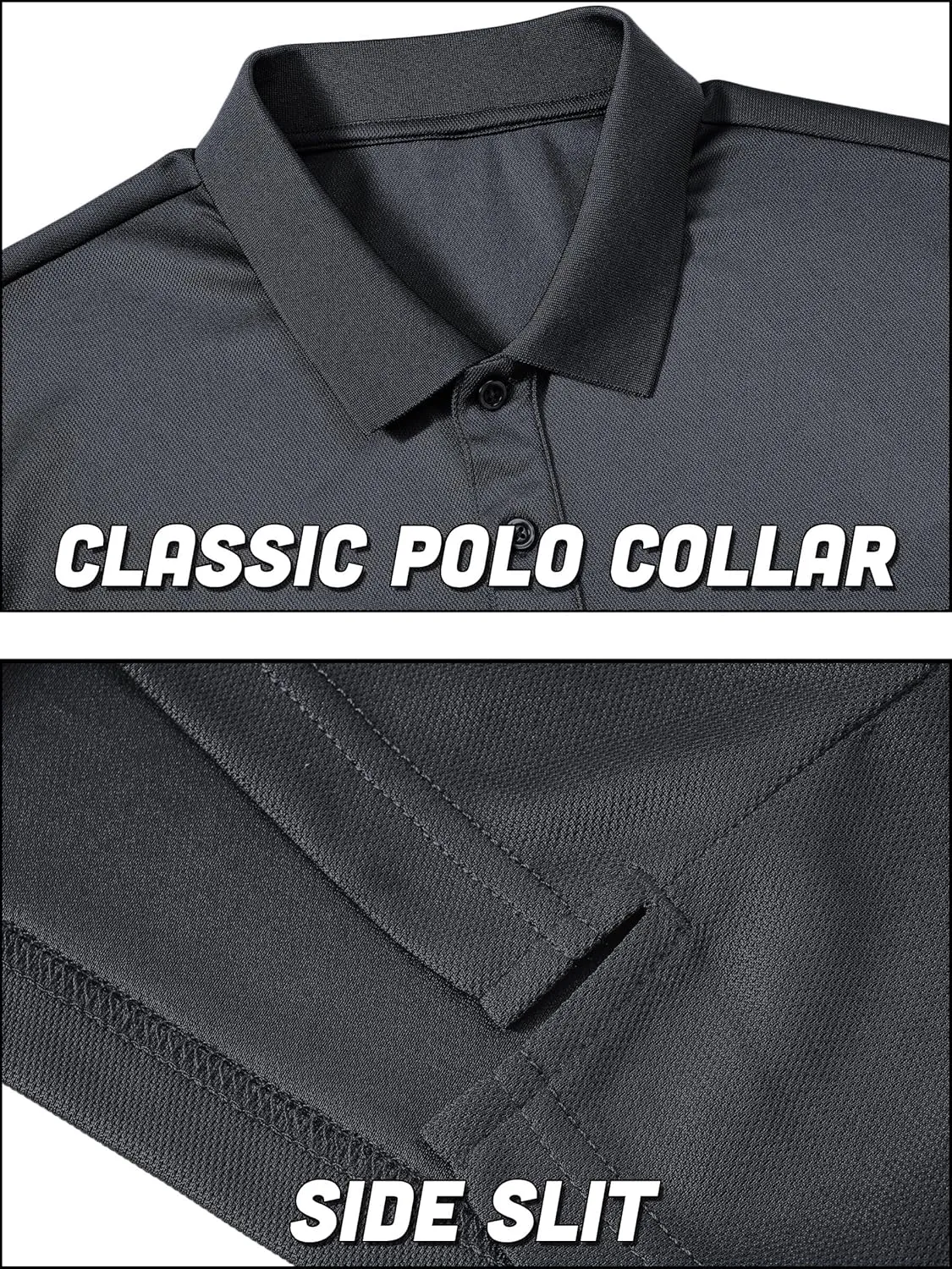 QPNGRP Men's Polo Shirts Short Sleeve with Pocket Quick Dry Performance Golf Shirts Casual Tactical Pique Collared T Shirt