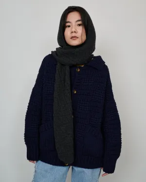 Radvilaitė: Charcoal Cashmere Headpiece