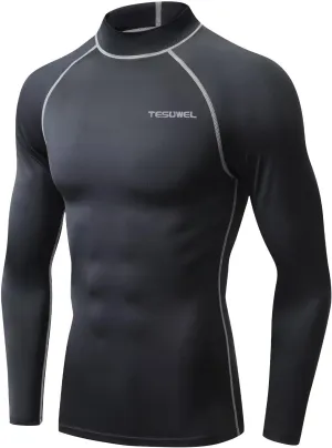 Rash Guard for Men Long Sleeve UPF 50  Mens Swim Shirts UV Protection Compression Surfing Water Shirts Quick Dry