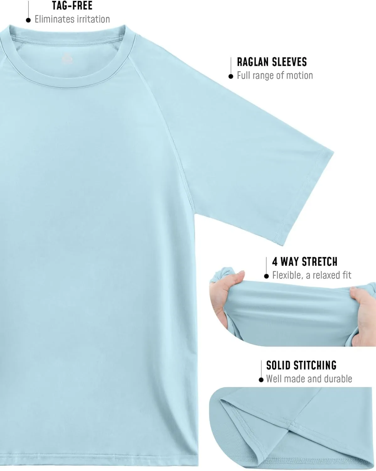 Rash Guard for Men UPF 50  UV Sun Protection Swim Shirts Short Sleeve Quick Dry Lightweight Fishing Running Water Shirts