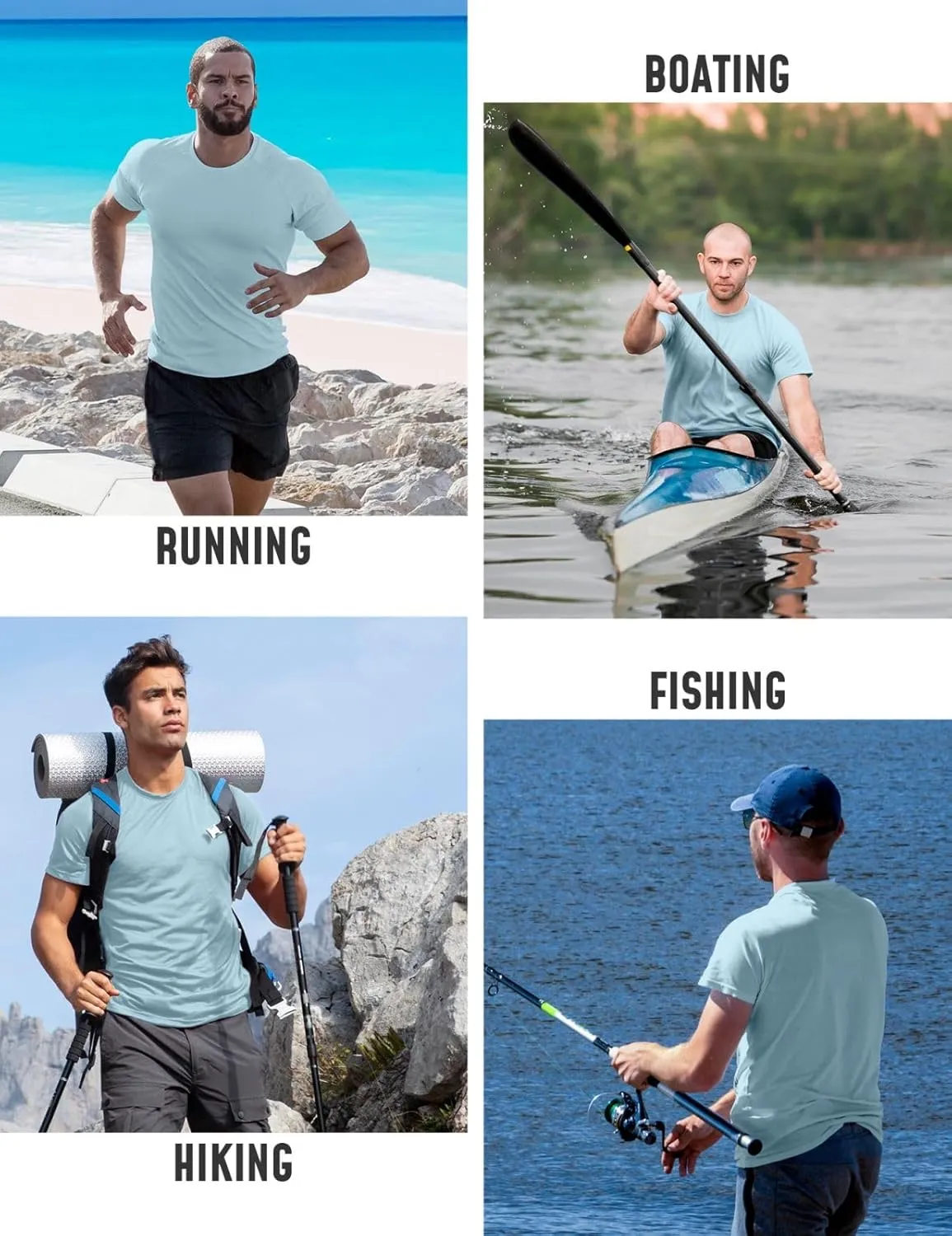 Rash Guard for Men UPF 50  UV Sun Protection Swim Shirts Short Sleeve Quick Dry Lightweight Fishing Running Water Shirts