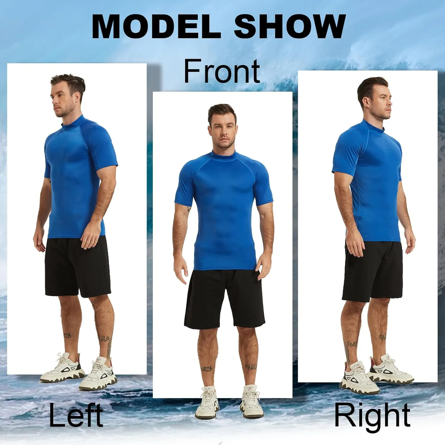 Rash Guard Shirts for Men UV Sun Protection UPF 50 Fitted Rashguard Swim Shirts Quick Dry Swimming Fishing Running