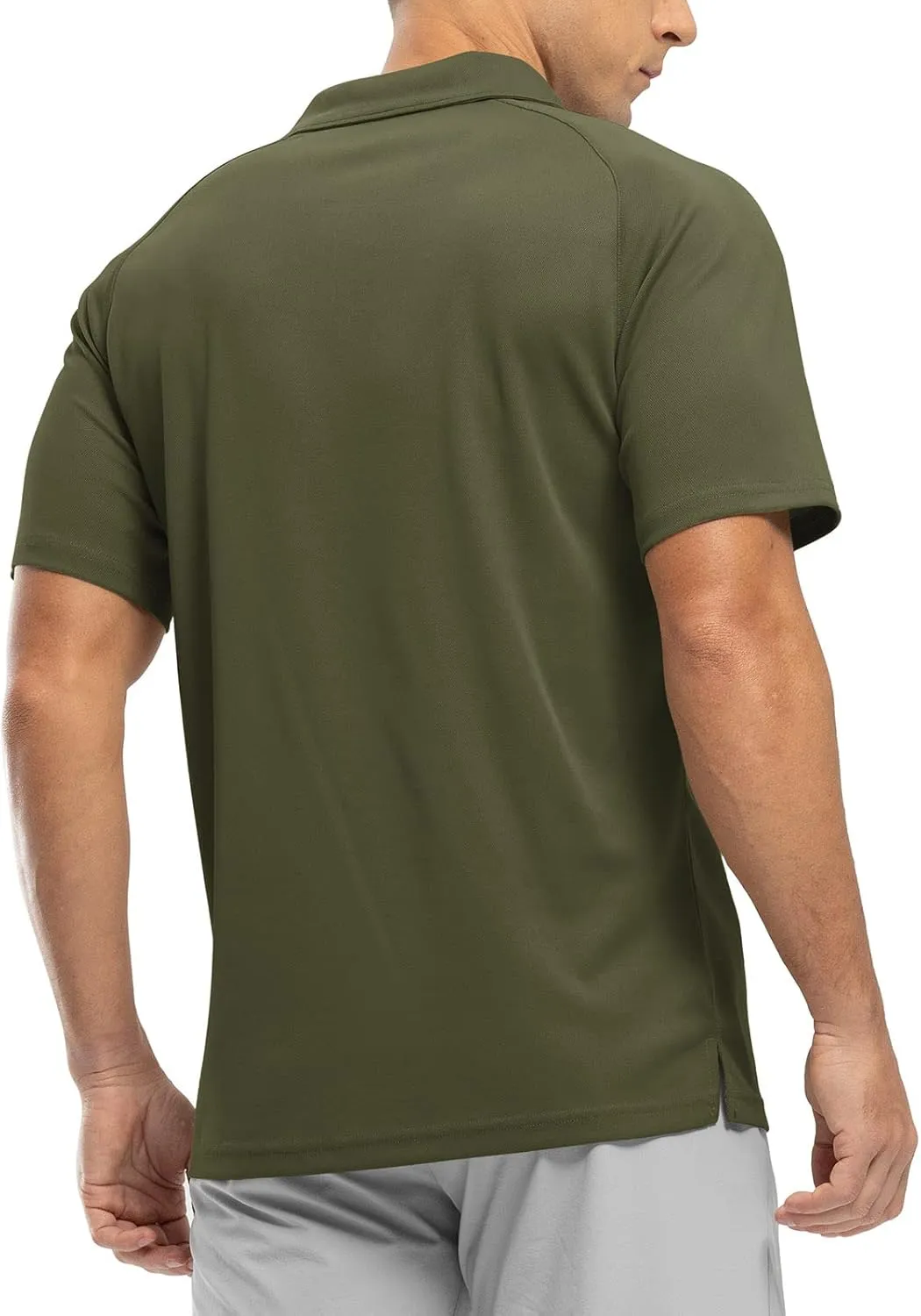 Rdruko Men's Polo Shirts with Pocket Short Sleeve Dry Fit 1/4 Zip Golf Sports Collared Summer T Shirts