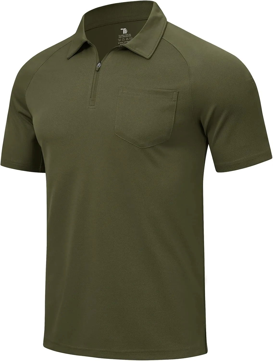 Rdruko Men's Polo Shirts with Pocket Short Sleeve Dry Fit 1/4 Zip Golf Sports Collared Summer T Shirts