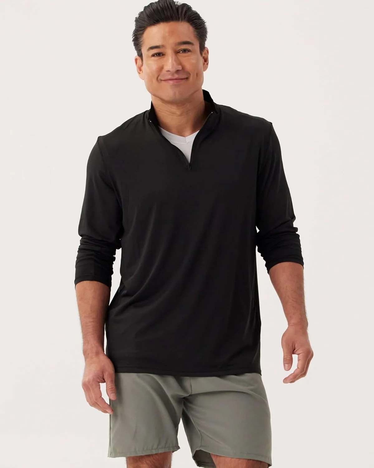Real Essentials 3 Pack: Men's Dry-Fit Active Quarter Zip Long Sleeve Athletic Performance Pullover (Available in Big & Tall)