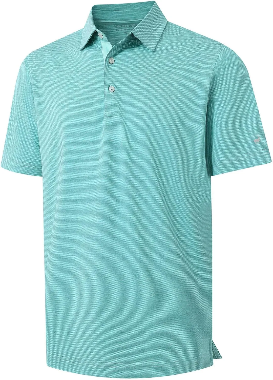 Rouen Mens Golf Shirts Short Sleeve Quick Dry Breathable Active Heather Jacquard Regular Fit Casual Polo Shirts for Men