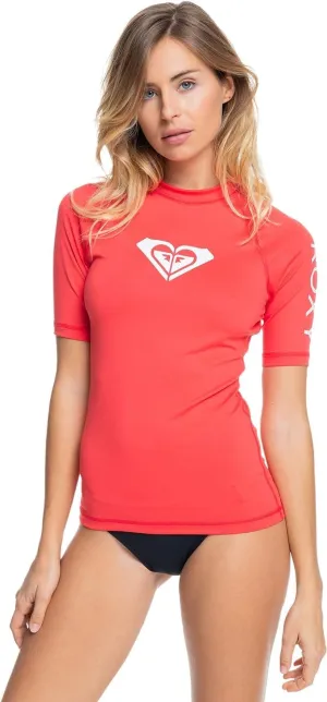 Roxy Womens Short Sleeve Rashguard  UPF 50 , Compression Fit, Surf, Hiking, Yoga, Quick-Dry