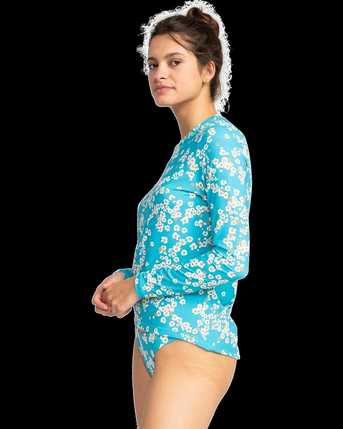 Roxy Women's Standard Rashguard  UPF 50, Surf, Hiking, Beach Volley, Workout, Yoga, Outdoor Activities Quick-Dry Swim Shirt