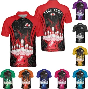 Royal Fight Personalized Bowling Polo 3D Shirts Custom Bowling Polo Bowling Shirt for Team Bowling Shirt Unisex for Men Women