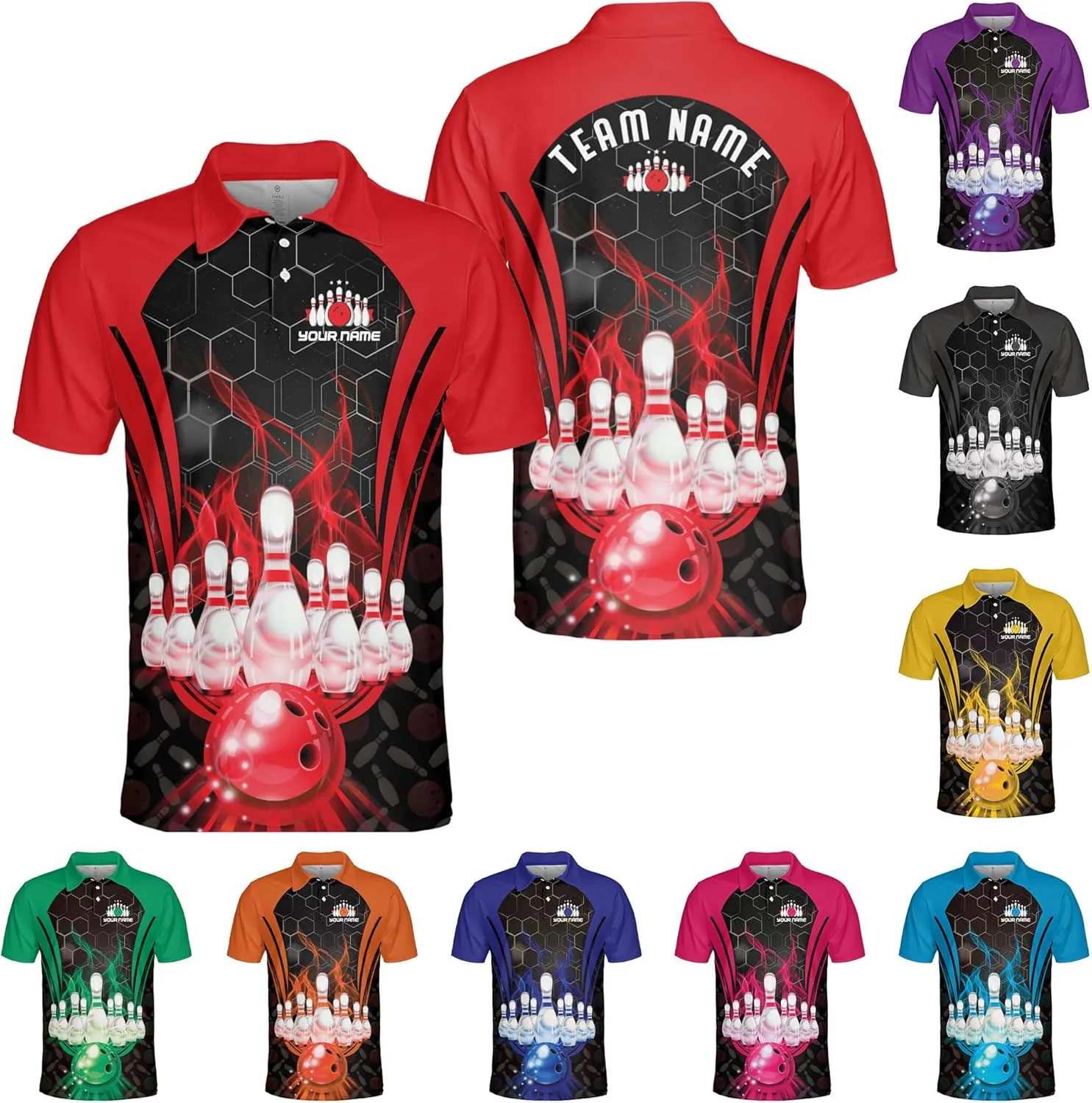 Royal Fight Personalized Bowling Polo 3D Shirts Custom Bowling Polo Bowling Shirt for Team Bowling Shirt Unisex for Men Women