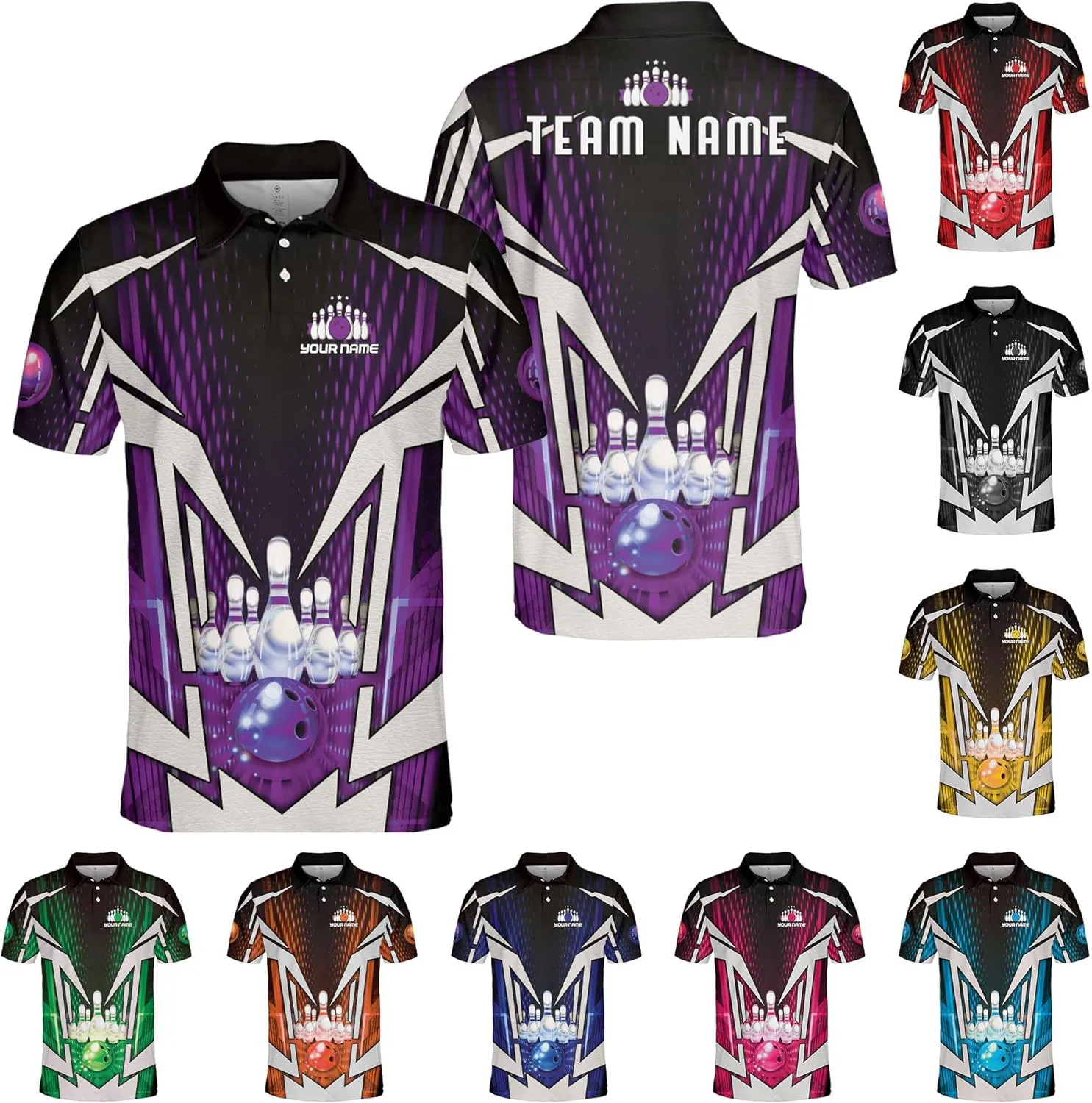 Royal Fight Personalized Bowling Polo 3D Shirts Custom Bowling Polo Bowling Shirt for Team Bowling Shirt Unisex for Men Women