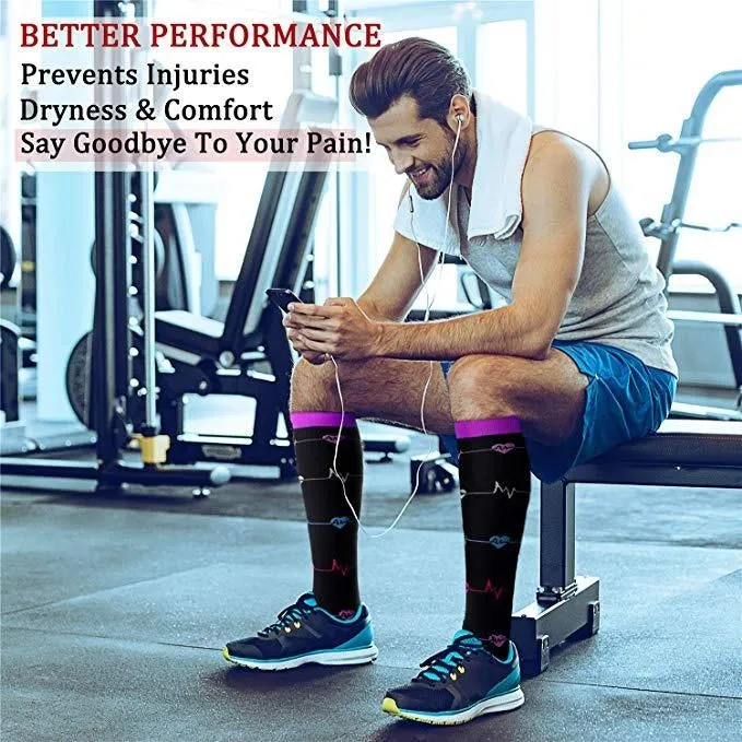 ROYALUCK 6 Pairs New Arrival Compression Socks Flower Butterfly Sports socks