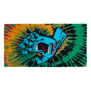 Santa Cruz Screaming Hand Beach Towel, Rust Tie Dye