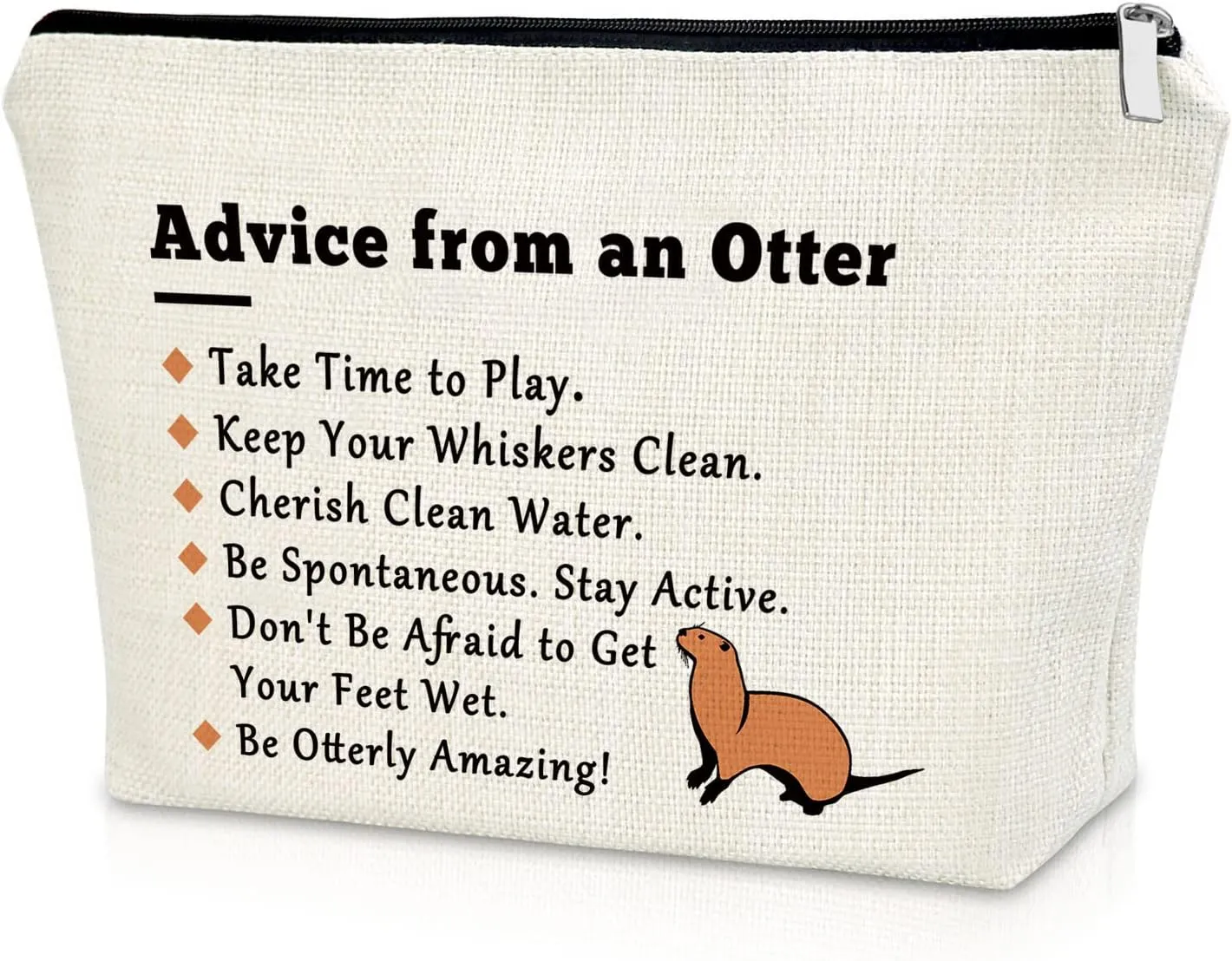 Sazuwu Otter Lover Gift Sea Otter Gifts for Women Makeup Bag Animal Lover Gift Cute Otter Animal Gift Inspiration Gifts for Friend Female Cosmetic Bag Birthday Christmas Gifts Travel Pouch