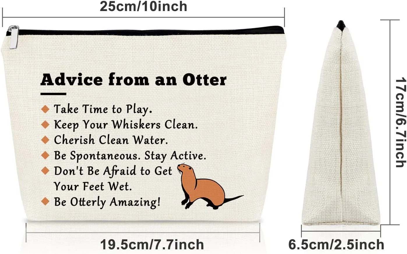 Sazuwu Otter Lover Gift Sea Otter Gifts for Women Makeup Bag Animal Lover Gift Cute Otter Animal Gift Inspiration Gifts for Friend Female Cosmetic Bag Birthday Christmas Gifts Travel Pouch