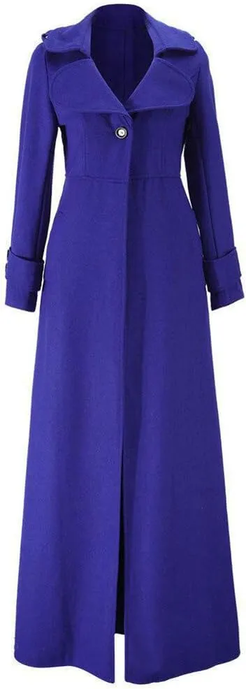 SERYU Womens Winter Lapel Slim Coat Trench Jacket Long Parka Overcoat Outwear