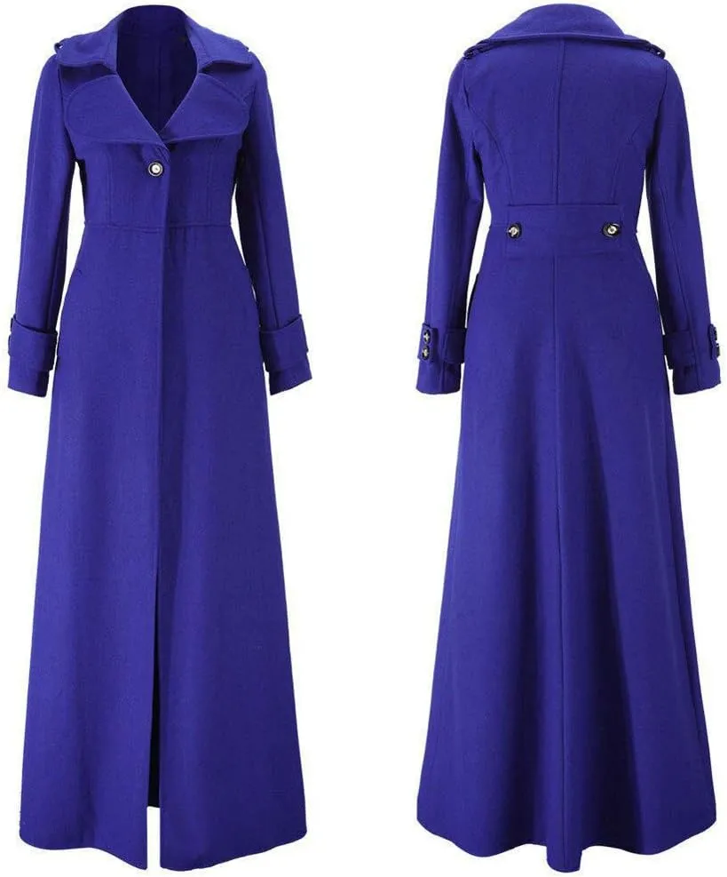 SERYU Womens Winter Lapel Slim Coat Trench Jacket Long Parka Overcoat Outwear