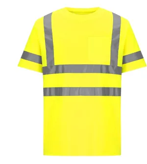 Short Sleeve Safety Shirts for Men Reflective Quick Dry Work Shirt Mens High Visibility Shirt Tees