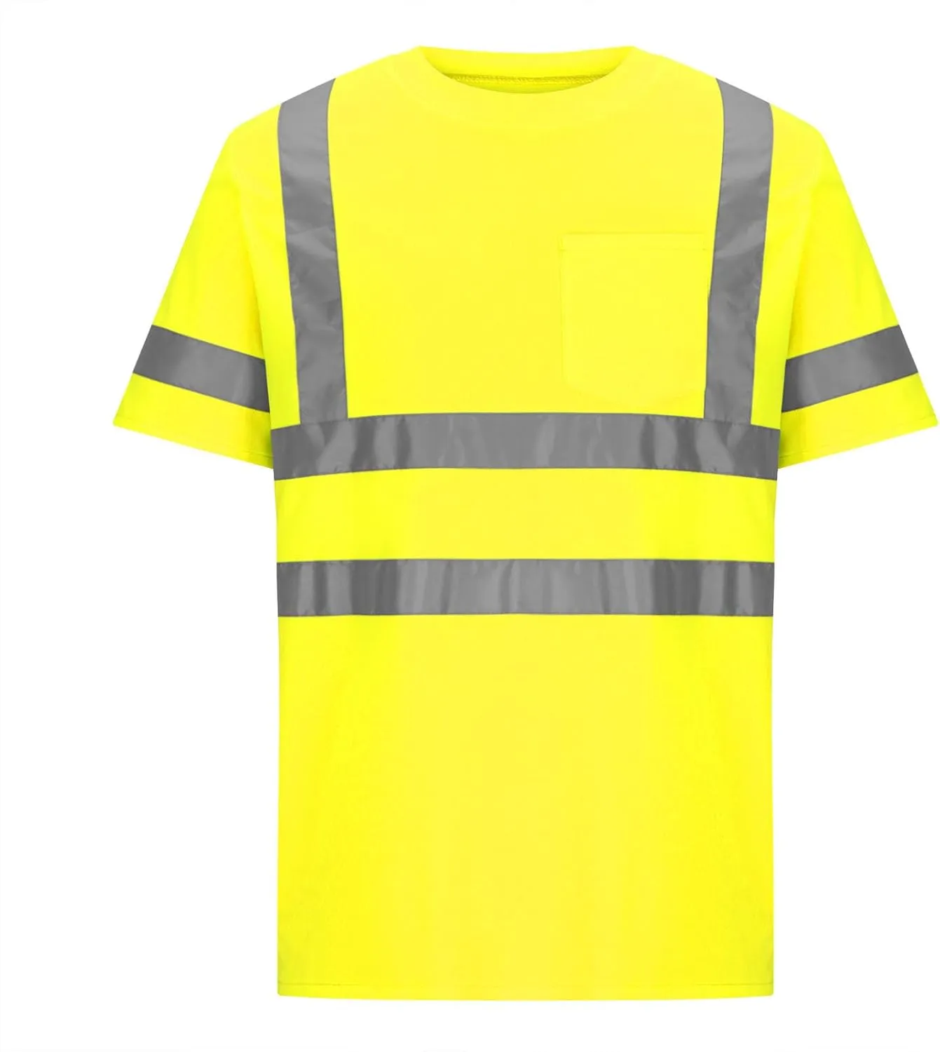 Short Sleeve Safety Shirts for Men Reflective Quick Dry Work Shirt Mens High Visibility Shirt Tees