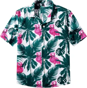 siliteelon Boys Hawaiian Shirts Short Sleeve Cotton Summer Beach Button Down Casual Aloha Luau Shirts for Kids