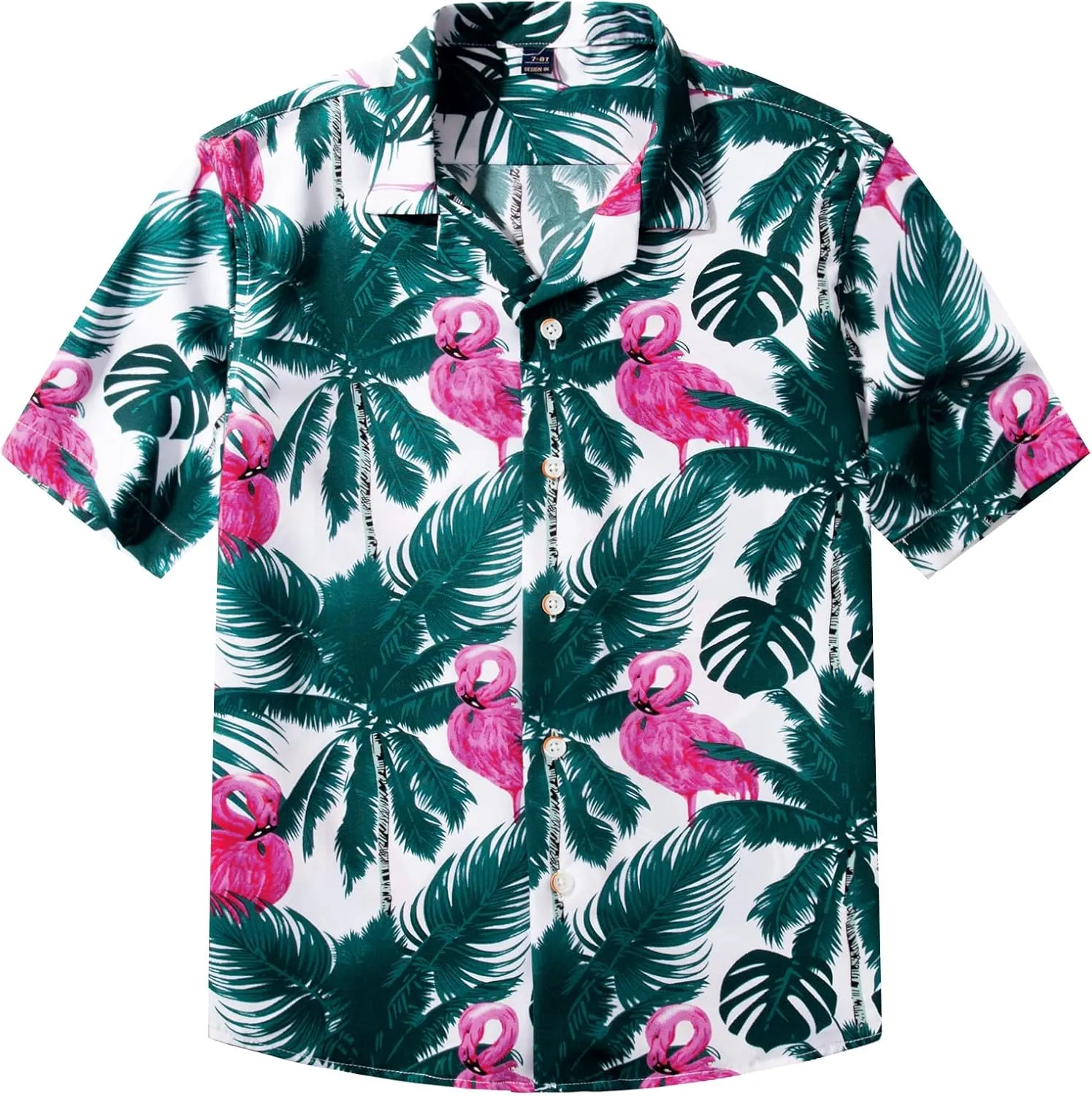 siliteelon Boys Hawaiian Shirts Short Sleeve Cotton Summer Beach Button Down Casual Aloha Luau Shirts for Kids