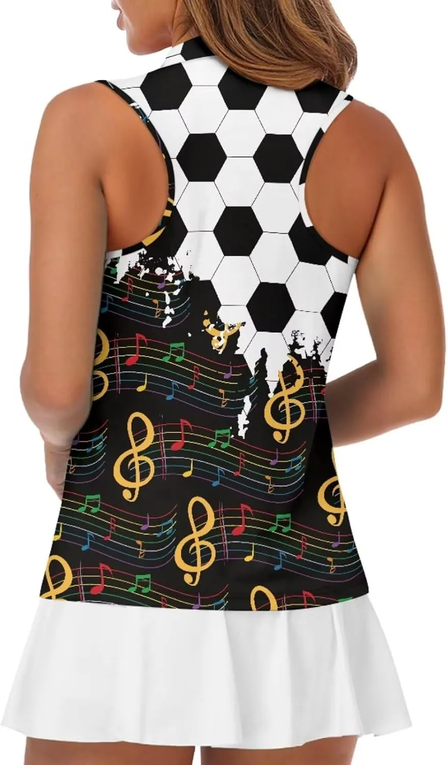 Sleeveless Golf Polo Shirts for Women, Zip Women Sleeveless Golf Shirt, Tank Tops Polo Shirts for Summer