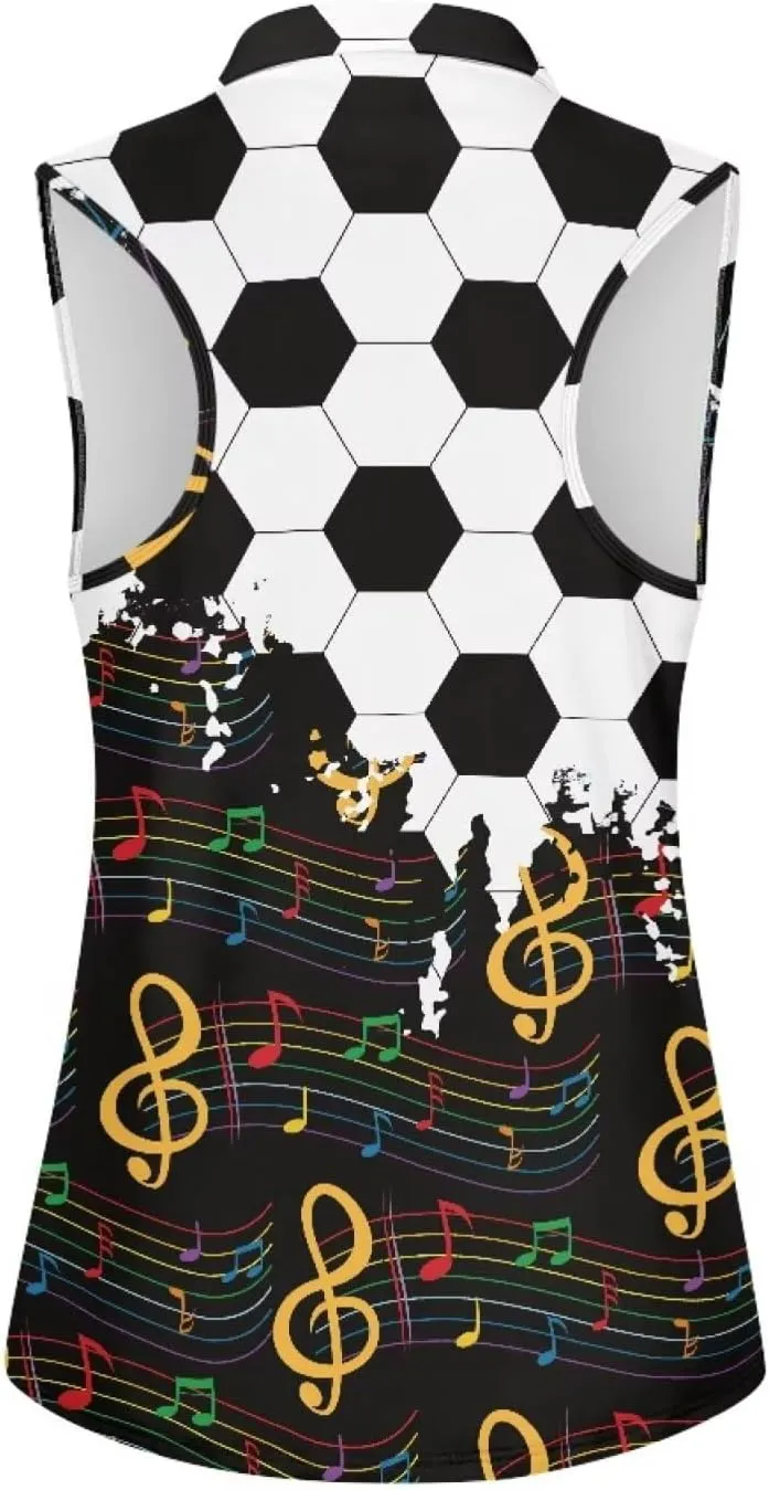 Sleeveless Golf Polo Shirts for Women, Zip Women Sleeveless Golf Shirt, Tank Tops Polo Shirts for Summer