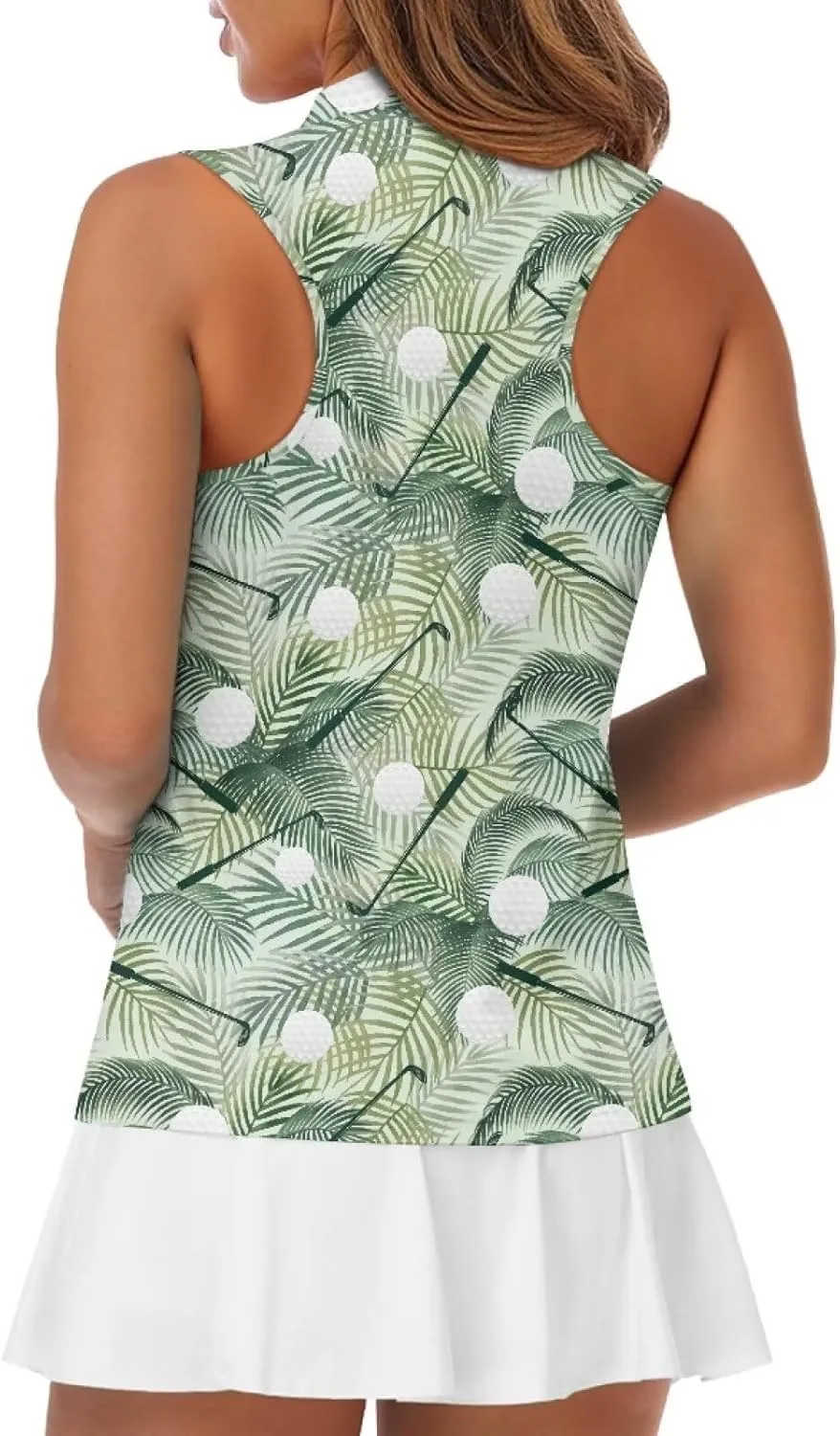 Sleeveless Golf Polo Shirts for Women, Zip Women Sleeveless Golf Shirt, Tank Tops Polo Shirts for Summer