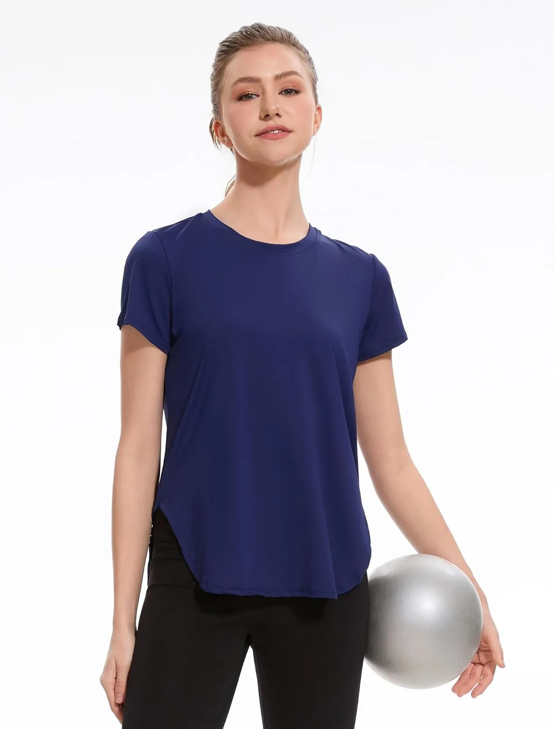 Star Vibe Womens Workout Shirts Breathable UPF 50  Quick Dry Athletic Yoga T-Shirts Short Sleeve Gym Running Hiking Tops