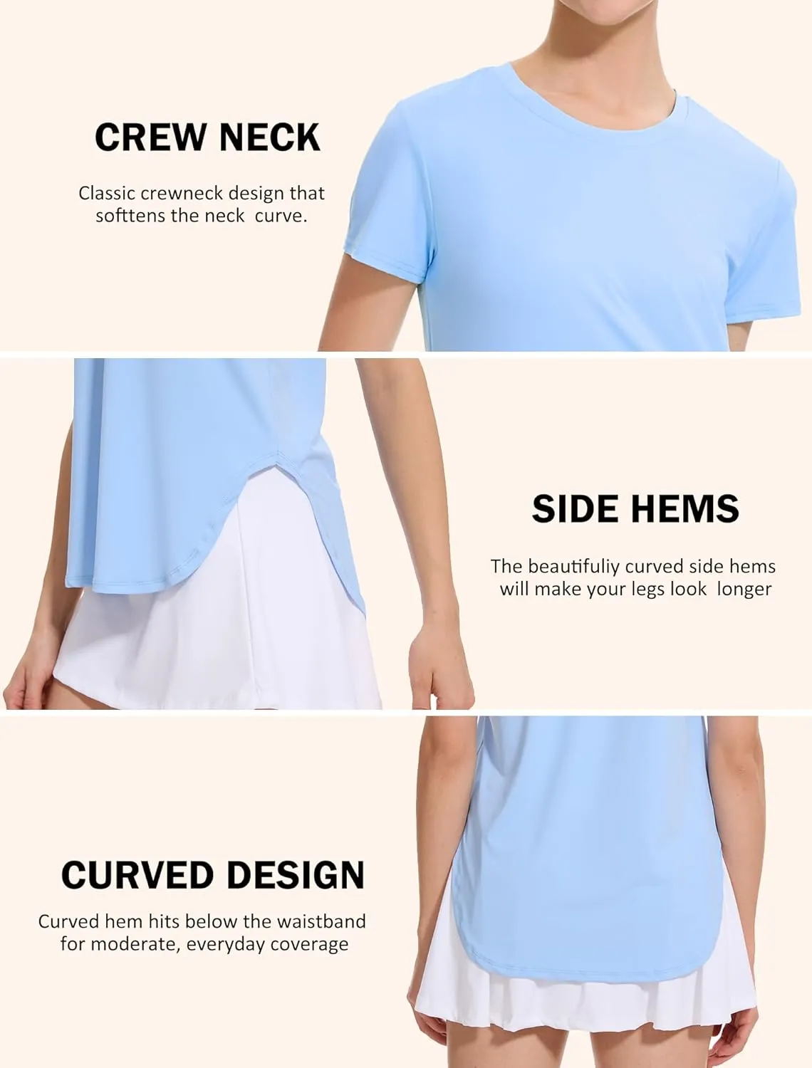 Star Vibe Womens Workout Shirts Breathable UPF 50  Quick Dry Athletic Yoga T-Shirts Short Sleeve Gym Running Hiking Tops