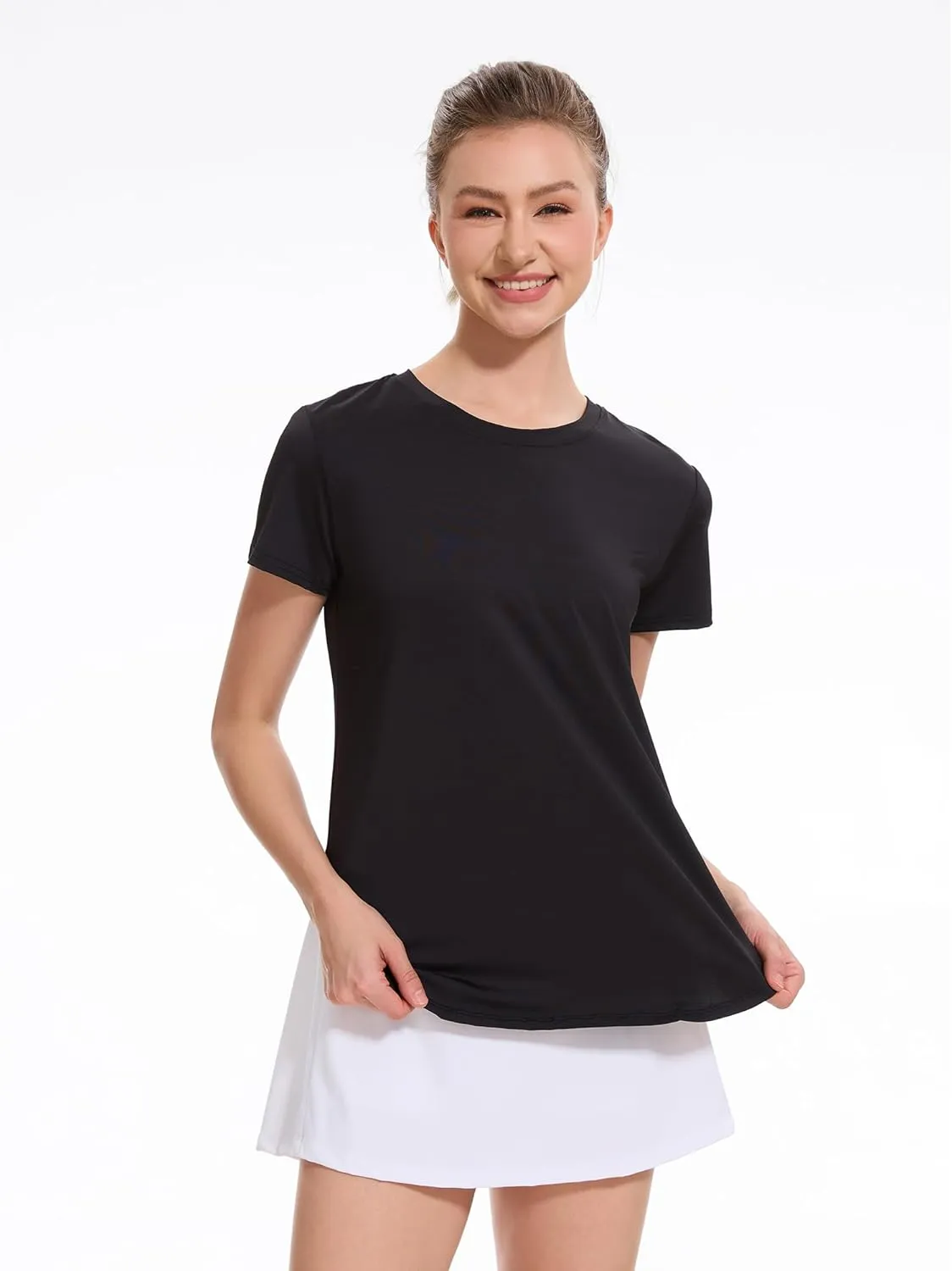 Star Vibe Womens Workout Shirts Breathable UPF 50  Quick Dry Athletic Yoga T-Shirts Short Sleeve Gym Running Hiking Tops