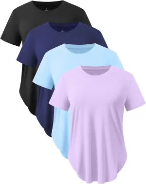 Star Vibe Womens Workout Shirts Breathable UPF 50  Quick Dry Athletic Yoga T-Shirts Short Sleeve Gym Running Hiking Tops