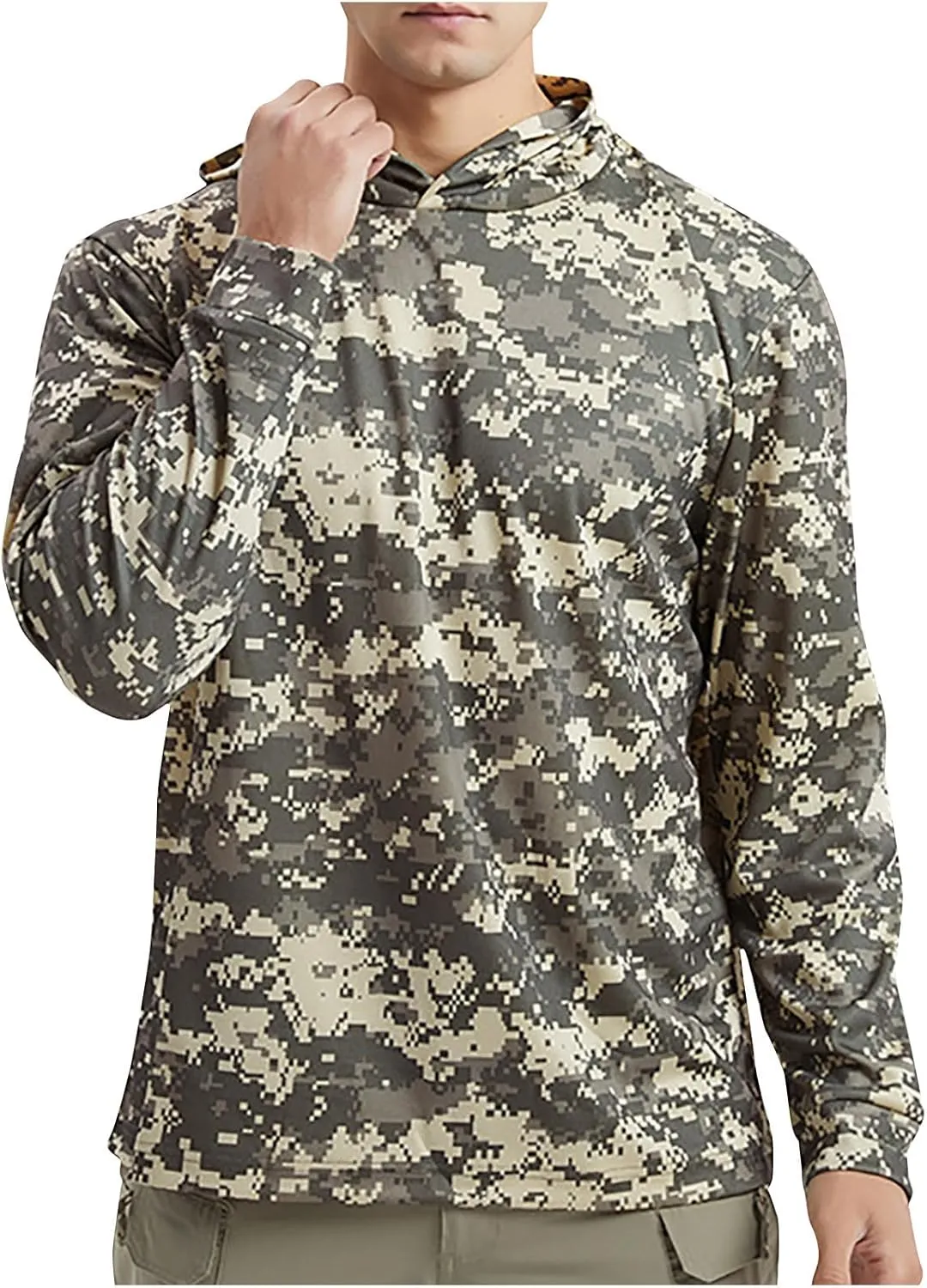 Sun Shirts for Men Long Sleeve UPF 50  Sun Protection Hoodies Quick Drying Camo Sweatshirts Casual Outdoor UV Shirts