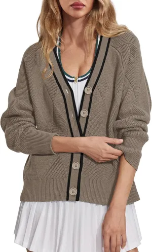 SuperPrity Cardigan Sweaters for Women Fashion 2024 Button Open Front Knit Oversized Cardigans Coat Fall Outfits Outwear