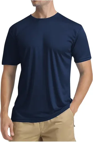 Swim Shirts Men Short Sleeve Quick Dry T-Shirts Lightweight Fishing Tee Shirts Sun Protection Shirts Rash Guard Shirt