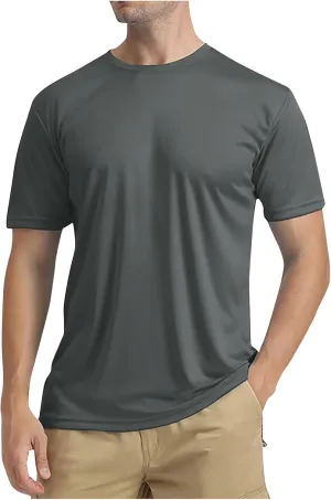 Swim Shirts Men Short Sleeve Quick Dry T-Shirts Lightweight Fishing Tee Shirts Sun Protection Shirts Rash Guard Shirt