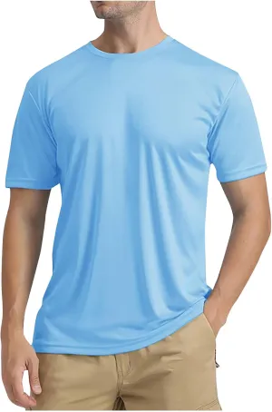 Swim Shirts Men Short Sleeve Quick Dry T-Shirts Lightweight Fishing Tee Shirts Sun Protection Shirts Rash Guard Shirt