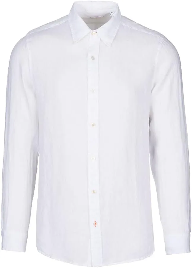 SWIMS Amalfi 100% Linen Shirts for Men, Collar Button Down Shirt, Mens Casual Long Sleeves Untucked Vacation Resort Wear
