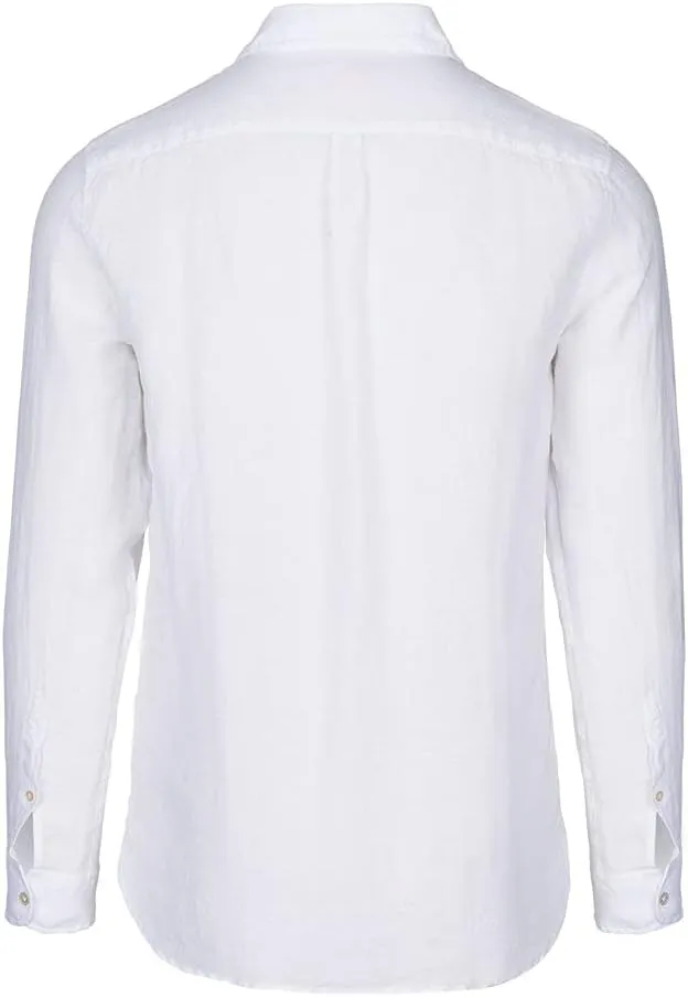SWIMS Amalfi 100% Linen Shirts for Men, Collar Button Down Shirt, Mens Casual Long Sleeves Untucked Vacation Resort Wear