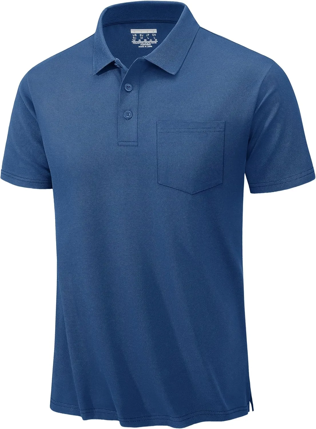 TACVASEN Mens Polo Golf Shirts with Pocket Pique Cooling Performance Moisture Wicking Polo Shirts
