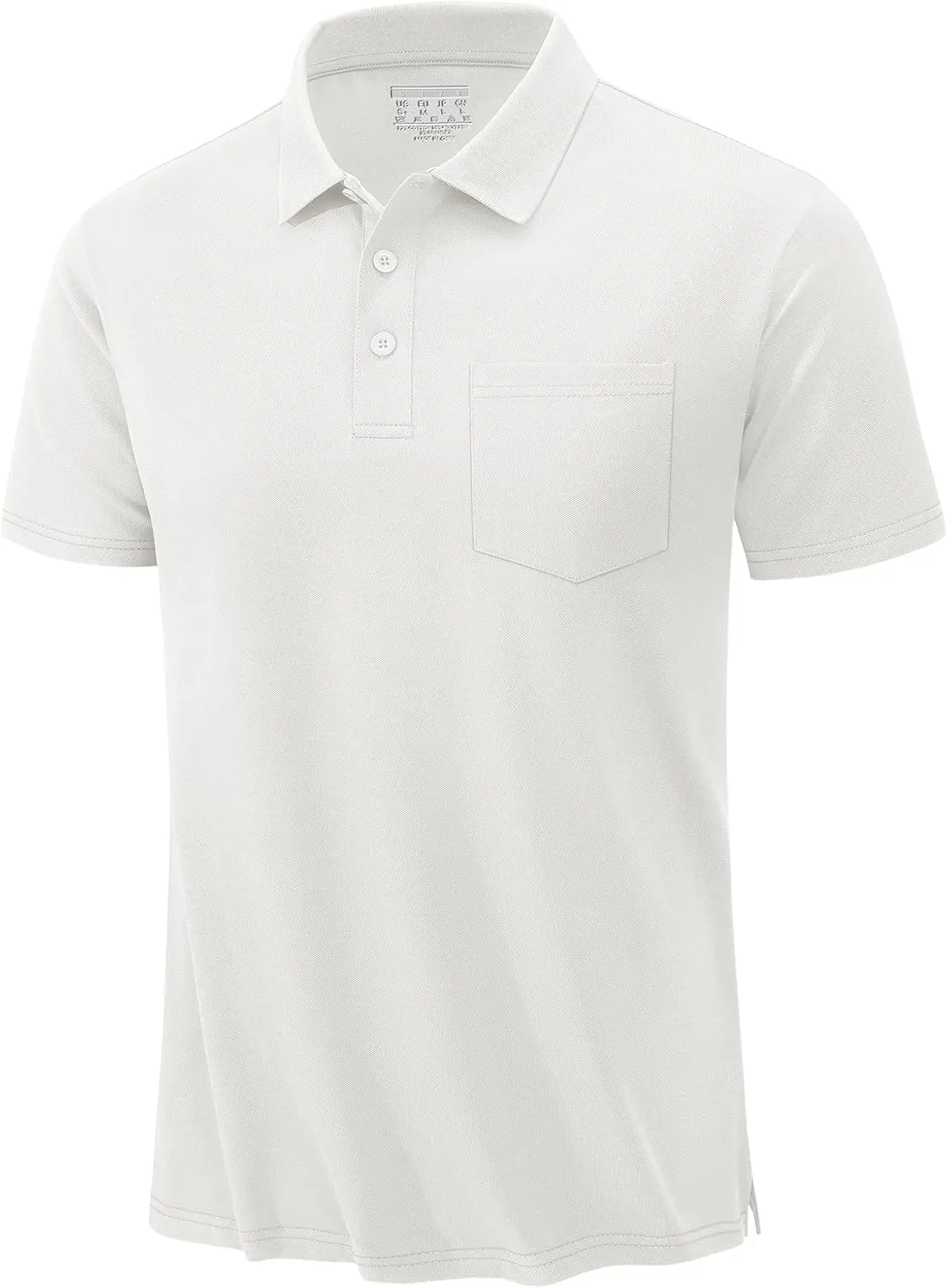 TACVASEN Mens Polo Golf Shirts with Pocket Pique Cooling Performance Moisture Wicking Polo Shirts