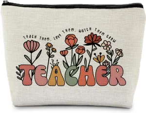 Teacher Small Makeup Bag Cosmetic Bag Pouch Zipper Pouch for Purse, Teacher Appreciation Gifts for Women