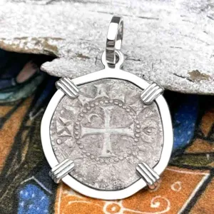 Templar Knights Era Antioch Crusader Medieval Silver Denier "Helmet Head" Coin of the Crusades Sterling Silver Pendant | Artifact #8634