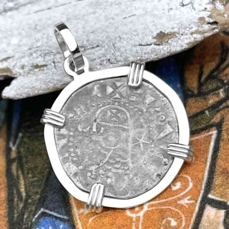 Templar Knights Era Antioch Crusader Medieval Silver Denier "Helmet Head" Coin of the Crusades Sterling Silver Pendant | Artifact #8634