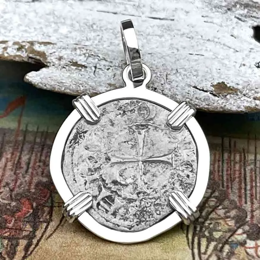 Templar Knights Era Antioch Crusader Medieval Silver Denier "Helmet Head" Coin of the Crusades Sterling Silver Pendant | Artifact #8636